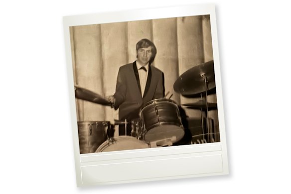 Michael Bruce on the drums in 1973.