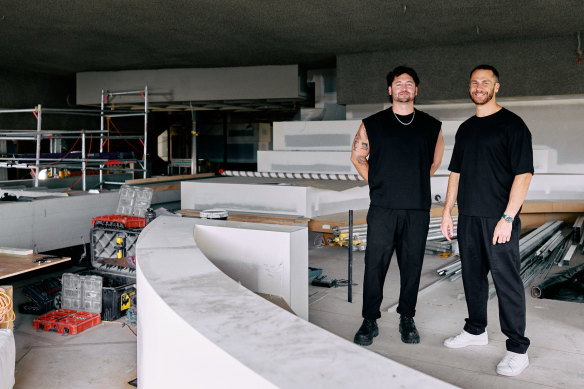 Nick Woodward and group manager Michael Leopold inside Norte, which will open with sister venue Sueno in mid-December.