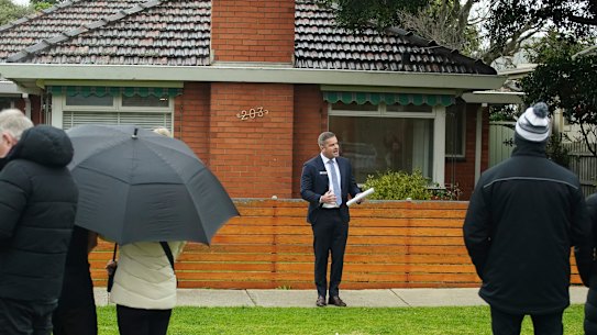 Jellis Craig auctioneer Greg Cusack at 203 Osborne Street, Williamstown.