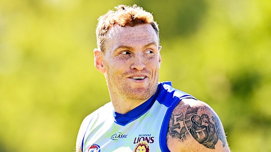 Mitch Robinson has a laugh at training on Tuesday.