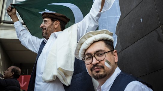 Pakistan supporters Hassan Anees and his father Najib Hussein await the MCG clash.