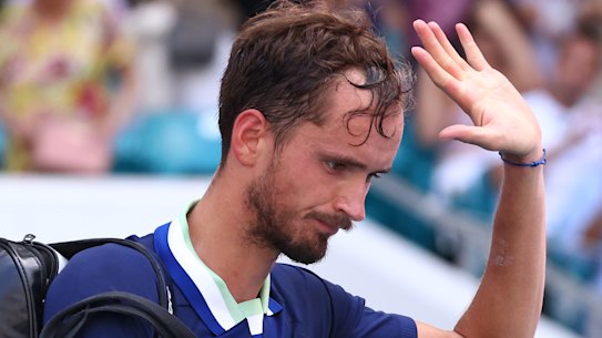 Russia’s Daniil Medvedev looks increasingly unlikely to take the court at Wimbledon this year.