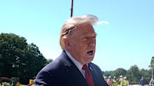US President Donald Trump confirmed the pause of tariffs for Canada as he spoke to reporters outside the White House.