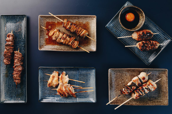 Stick ’em up: Yakitori and kushiyaki at Robata. 