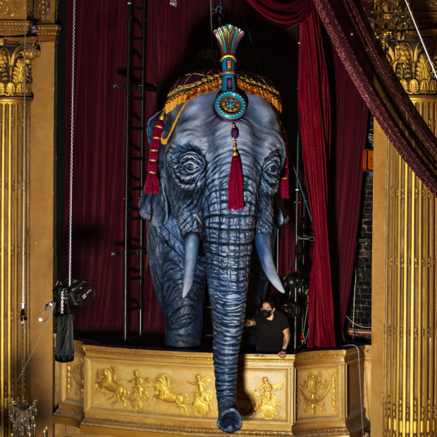 Moulin Rouge! The Musical’s 220-kilogram elephant was carved from Styrofoam with a chainsaw. 