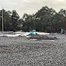 Norman Griffiths Oval in 2021 and in 2025, before the contractor was told to down tools by Ku-ring-gai Council. 
