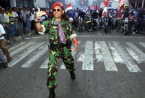 Eurico Guterres on the streets of Dili in 1999.