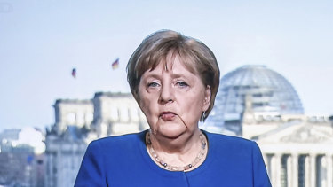 Germany's Chancellor Angela Merkel addressing the nation about the coronavirus pandemic.