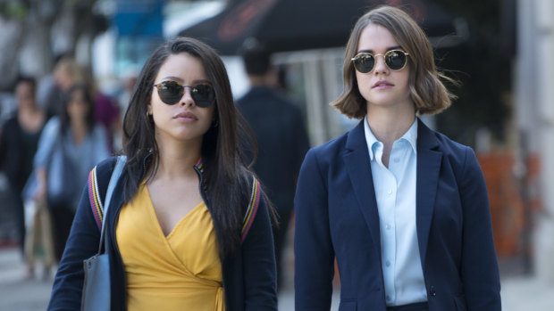 The "hugely likeable" Australian actress Maia Mitchell, right, stars alongside Cierra Ramirez in Good Trouble. 