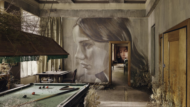 Rone painted murals in 12 rooms, on wallpaper he screenprinted.