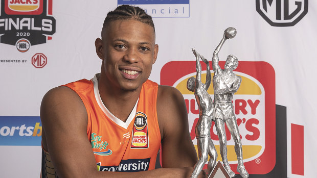 Scott Machado of the Taipans poses during the 2020 NBL Finals Launch at Crown Palladium in Melbourne on Monday.