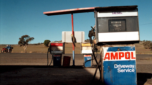 An old Ampol petrol station in rural outback Australia. 