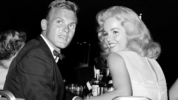 Hunter with actress Tuesday Weld in July 1959.