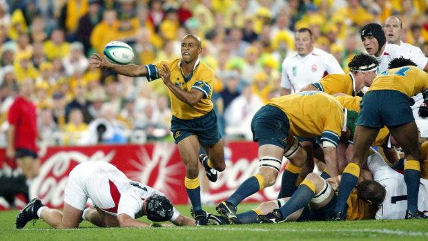 George Gregan during the 2003 Rugby World Cup final against England. 