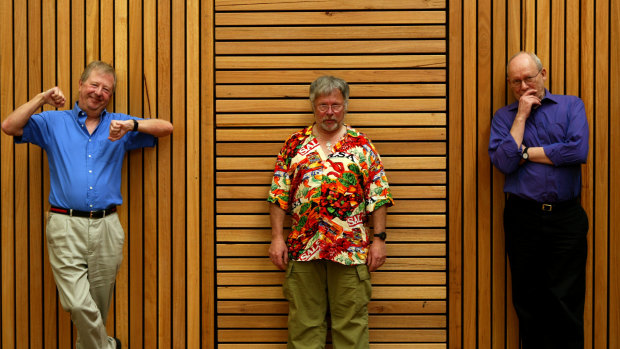 The Goodies at the giddy height of their fame, from left: Tim Brooke-Taylor, Bill Oddie and Graeme Garden.