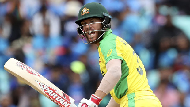 Australia's David Warner received an early life against India.