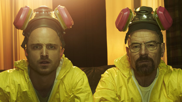Former chemistry teacher Walter White (right, played by Bryan Cranston) turned to making illicit drugs in the  hit TV series Breaking Bad. 