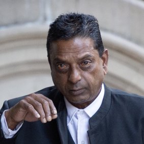 Deo Narayan outside the Downing Centre, where he gave evidence in the drug importation trial. 