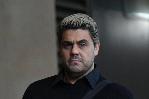 Dan Sultan arrives at court on Monday. 