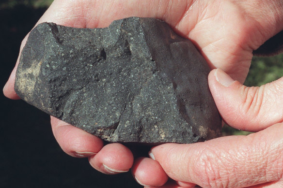 A fragment of the Murchison meteorite.