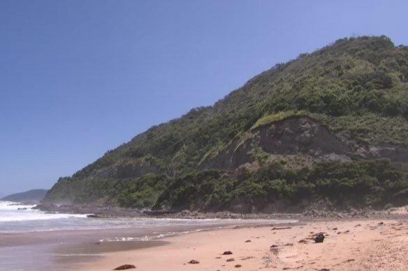 The beach at Cumberland River near Lorne, where a young man drowned on Christmas Day.