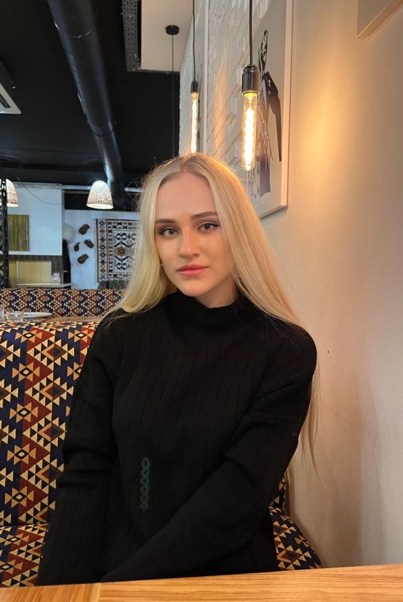 Anastasiia Danshyna (pictured here in Ukraine) is continuing her medical degree online and wants to work as a doctor in Australia.