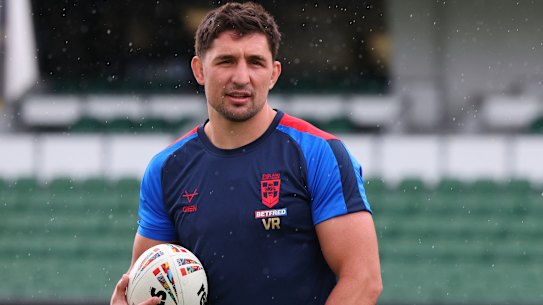Victor Radley trains with the England team in Wollongong on Thursday.