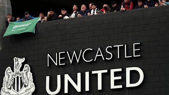 Fans outside St James’ Park.