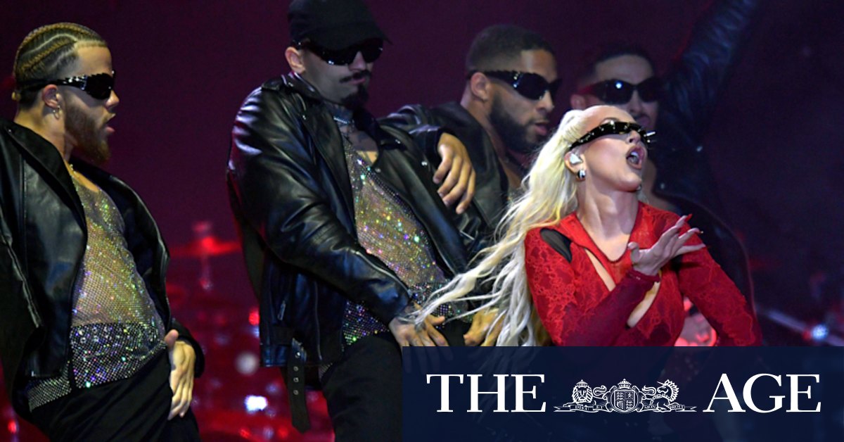 Rain can’t bring her down: Christina Aguilera lights up Flemington Racecourse
