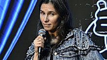 Comedian Amanda Knox performs at The Ice House Comedy Club on March 25, 2026 in Pasadena, California. (Photo by Michael S. Schwartz/Getty Images for ABA)