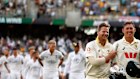 Anglo-Australian drift. Steve Smith, left, and Marnus Labuschagne leave the field after winning their first Ashes cricket test match against England in Perth.