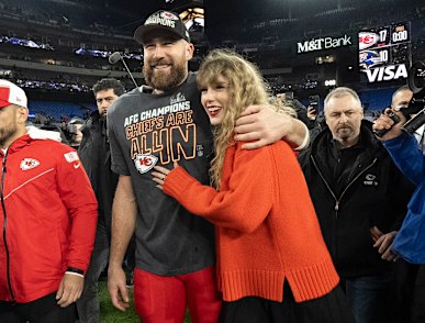 Kansas City Chiefs star Travis Kelce and Taylor Swift.