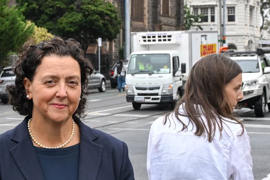 Monique Ryan this week, on the corner of Glenferrie and Burwood roads.