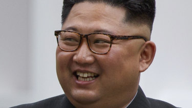 Kim Jong-un during the meeting with Donald Trump.
