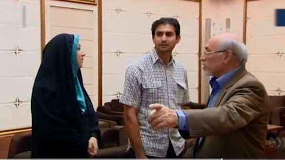Iranian state TV aired footage of Dehbashi Kivi returning home after 13 months in custody in Australia.