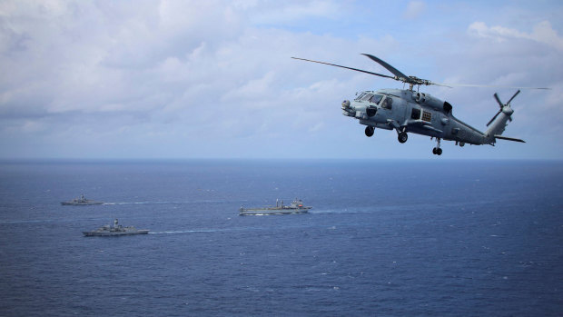 Australian navy exercises in the South China Sea last year.
