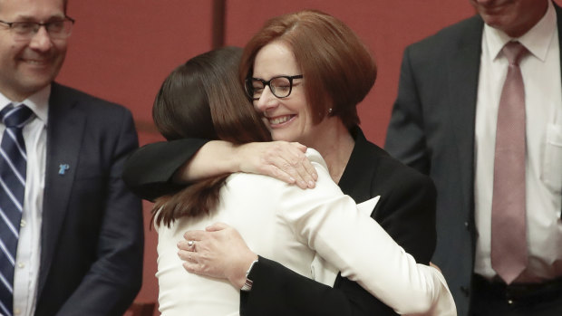 Former prime minister Julia Gillard welcomed another woman to Labor’s ranks when Senator Marielle Smith delivered her first parliamentary speech in September 2019.