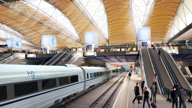 An artist impression of the high-speed rail network at Euston. 