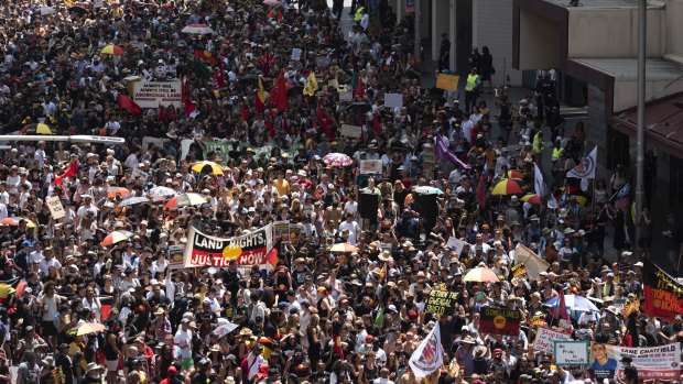 Invasion Day marches in previous years have attracted thousands of protesters.