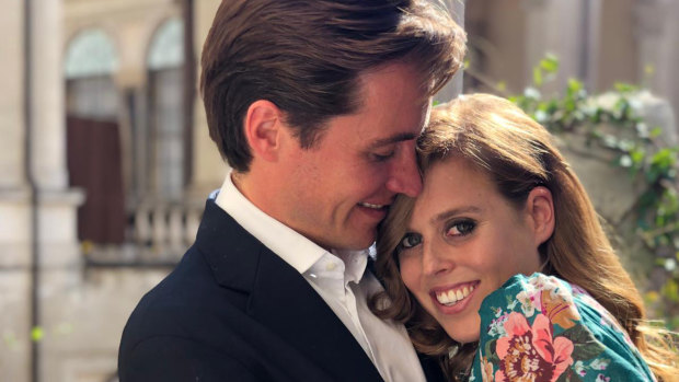 Princess Beatrice and Edoardo Mapelli Mozzi when their engagement was announced.  