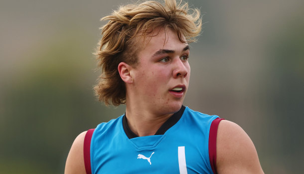 Tasmanian Ryley Sanders is set to be a top-10 pick in this year’s AFL draft.