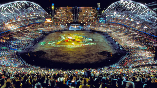The Opening Ceremony of the Sydney 2000 Olympic Games at the Olympic Stadium in Homebush Bay.