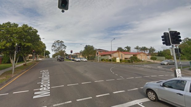 A 650-metre stretch of Meadowlands Road was closed between the intersections with Bedivere Street (pictured) and Baynes Street.