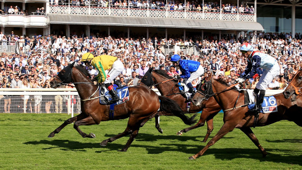 Mustajeer takes out the Ebor Handicap at York in August.