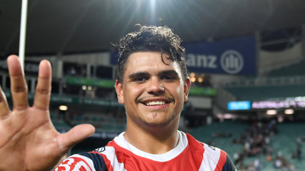 Free hit: Latrell Mitchell is off to the judiciary on Tuesday night and will only cop a one-match ban even if he loses. 