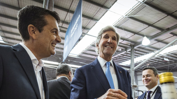 Former US Secretary of State John Kerry after speaking at the food expo Global Table in Melbourne on Tuesday.