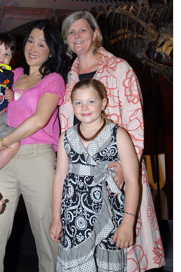 Sam Mostyn and her daughter Lotte Beckett pictured at the opening of a dinosaur exhibition in 2008