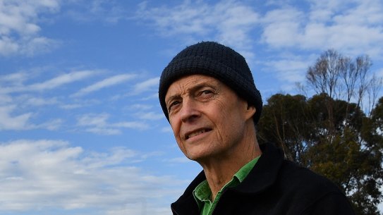 Deniliquin resident Ian Wall at the site of the failed agricultural research centre. 