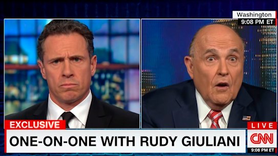 Rudolph W. Giuliani on Cuomo Prime Time with CNN's Chris Cuomo. Photo: Youtube