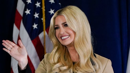 Ivanka Trump, daughter and adviser to President Donald Trump, waves to supporters during a campaign event in November 2020.